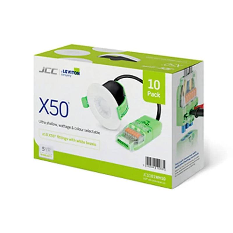 JCC X50 Fire rated downlight 3W/5W IP20 3000/4000/5700K 400/650 lms White (10 pack) - JC1101/WH10, Image 1 of 5