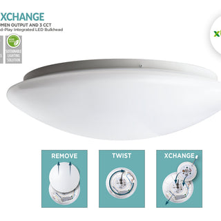 Megaman Renzo Xchange 10W Colour Selectable Bulkhead, White