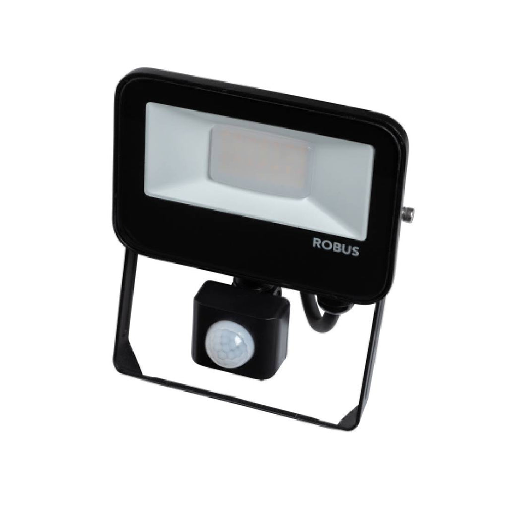 Robus Selest 10W Floodlight with PIR IP65 CCT3 C/W 1m Flex Black - RST ...