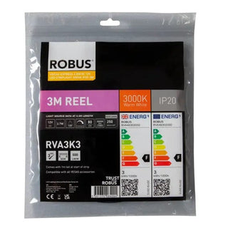 Robus Vegas 4.8W/m 3m LED Striplight IP20, 3000K - RVA3K3