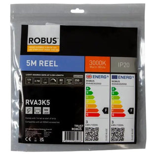 Robus Vegas 4.8W/m 5m LED Striplight IP20, 3000K - RVA3K5