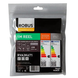 Robus Vegas 4.8W/m 1m LED Striplight IP67, 3000K - RVA3K671