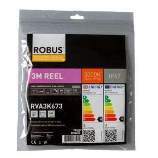 Robus Vegas 4.8W/m 3m LED Striplight IP67, 3000K - RVA3K673