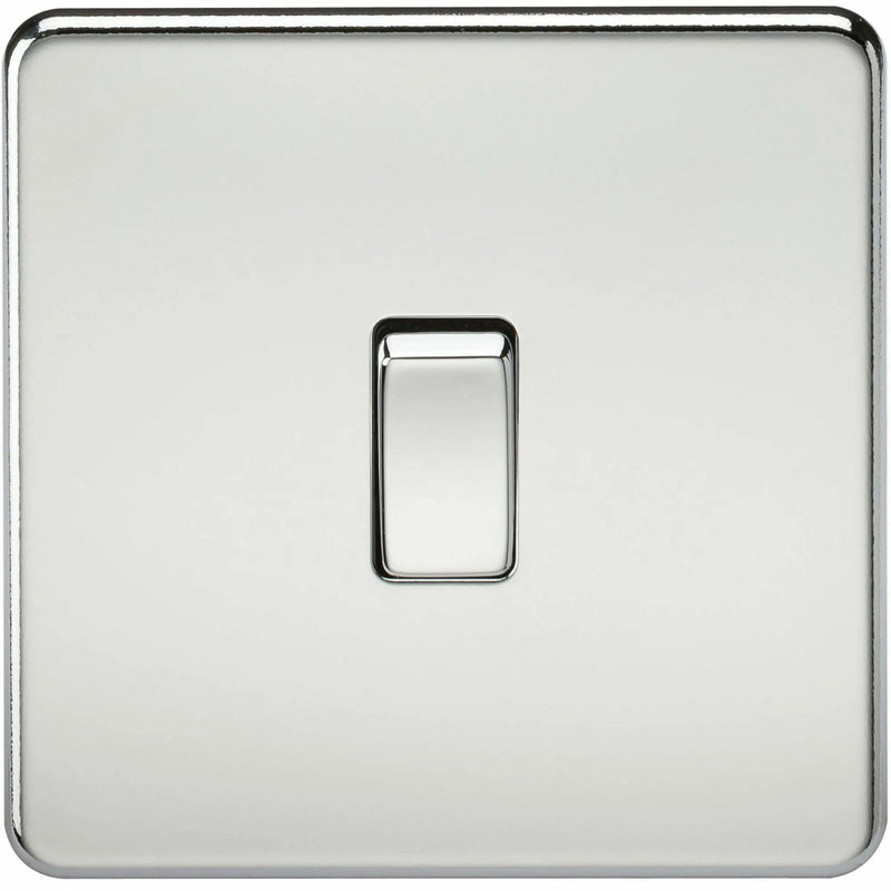 Knightsbridge Screwless 10AX 1G Intermediate Switch - Polished Chrome - SF1200PC, Image 1 of 1