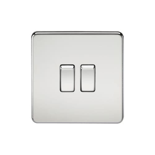 Knightsbridge Screwless 10AX 2G 2-Way Switch - Polished Chrome - SF3000PC, Image 1 of 1