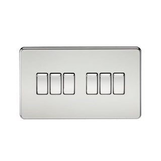 Knightsbridge Screwless 10AX 6G 2-Way Switch - Polished Chrome - SF4200PC