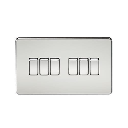 Knightsbridge Screwless 10AX 6G 2-Way Switch - Polished Chrome - SF4200PC, Image 1 of 1