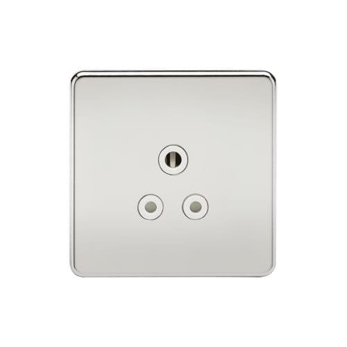 Knightsbridge Screwless 5A Unswitched Socket - Polished Chrome with White Insert - SF5APCW, Image 1 of 1