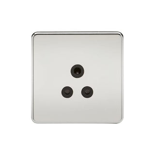 Knightsbridge Screwless 5A Unswitched Socket - Polished Chrome with Black Insert - SF5APC