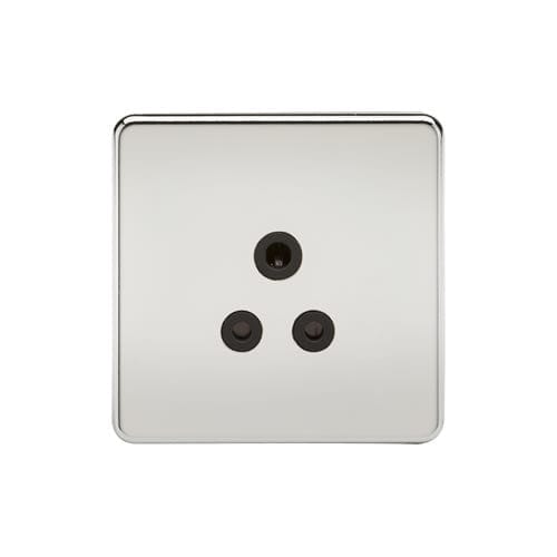 Knightsbridge Screwless 5A Unswitched Socket - Polished Chrome with Black Insert - SF5APC, Image 1 of 1