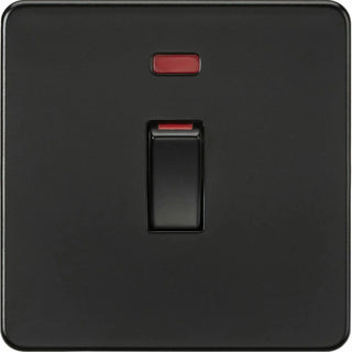 Knightsbridge 45A 1G DP switch with neon - matt black - SF81MNMBB