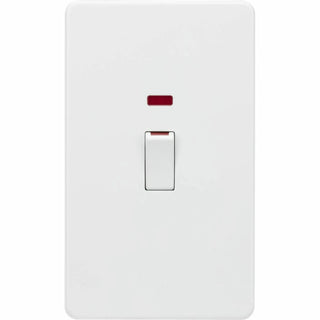 Knightsbridge 45A 2G DP switch with neon - matt white - SF82MNMW