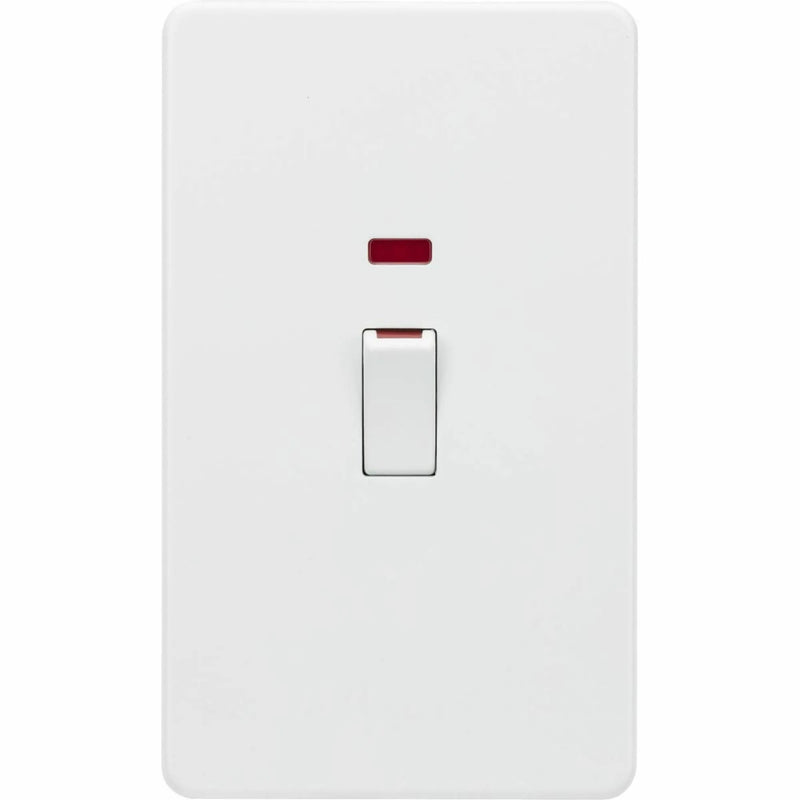 Knightsbridge 45A 2G DP switch with neon - matt white - SF82MNMW, Image 1 of 1