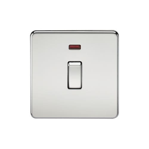 Knightsbridge Screwless 20A 1G DP Switch with Neon - Polished Chrome - SF8341NPC, Image 1 of 1