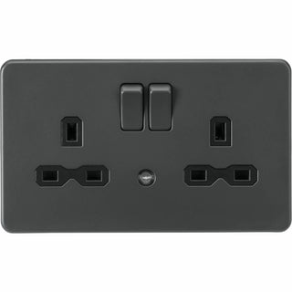 Knightsbridge 13A 2G DP switched socket with night light function - Anthracite - SFR9NLAT