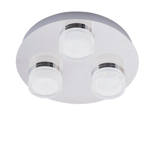 Forum Lighting Amalfi 3 Light LED Bathroom Flush Ceiling Light Chrome - SPA-31736-CHR