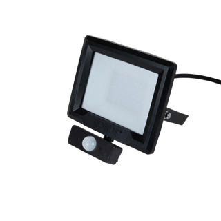 Robus HiLume 20W LED flood light with PIR, IP65, Black, 4000K, c/w 1m flex - RHL2040P-04