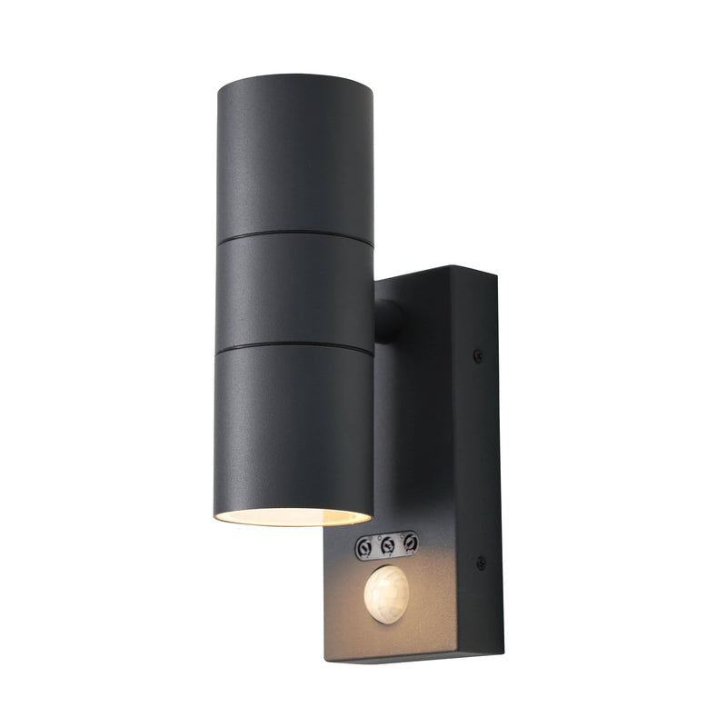 Forum Leto Wall GU10 Up/Downlight with PIR IP44 - Anthracite - ZN-29179-ANTH, Image 1 of 6
