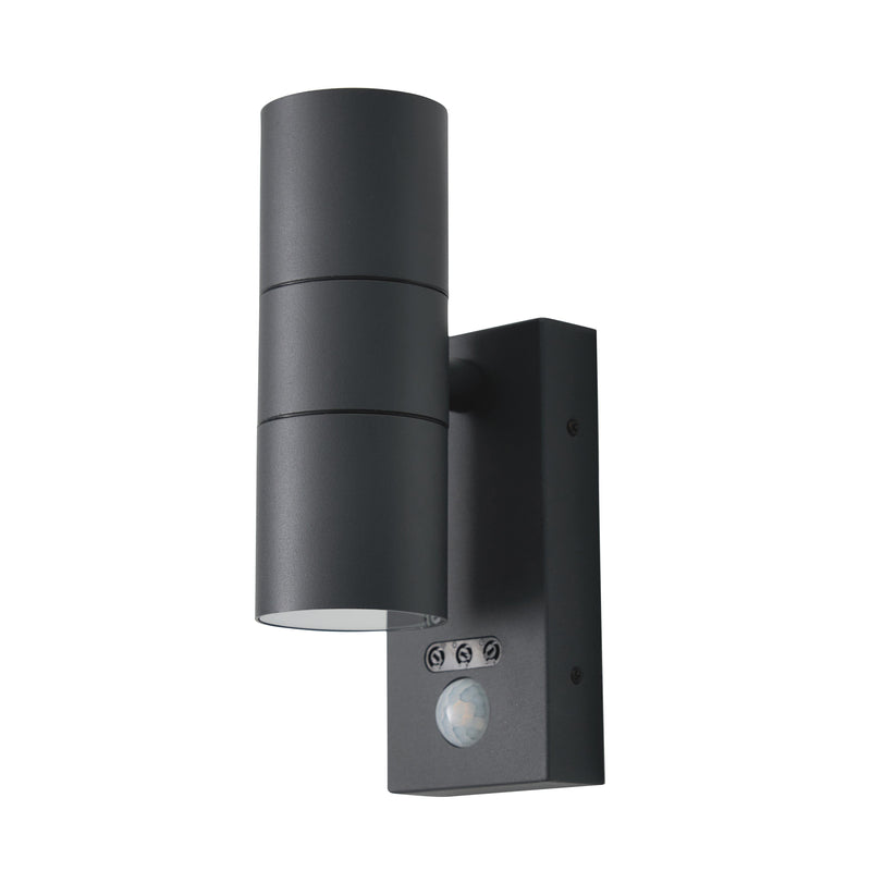 Forum Leto Wall GU10 Up/Downlight with PIR IP44 - Anthracite - ZN-29179-ANTH, Image 2 of 6