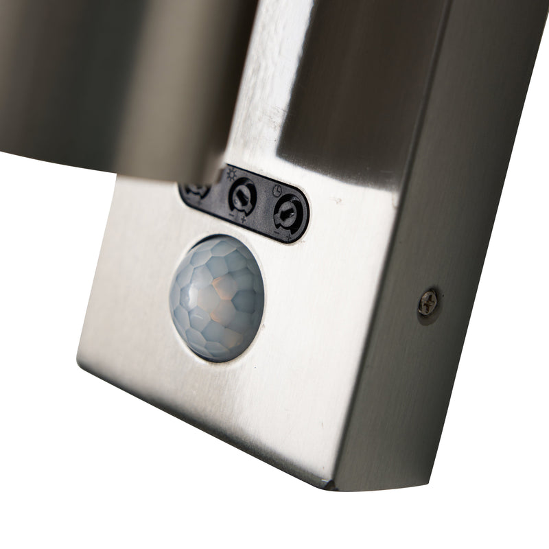 Forum Leto Wall GU10 Up/Downlight with PIR IP65 - Stainless Steel - ZN-29179-SST, Image 3 of 6