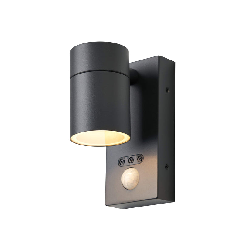 Forum Leto Fixed Wall GU10 Downlight with PIR IP44 - Anthracite - ZN-37938-ANTH, Image 1 of 6