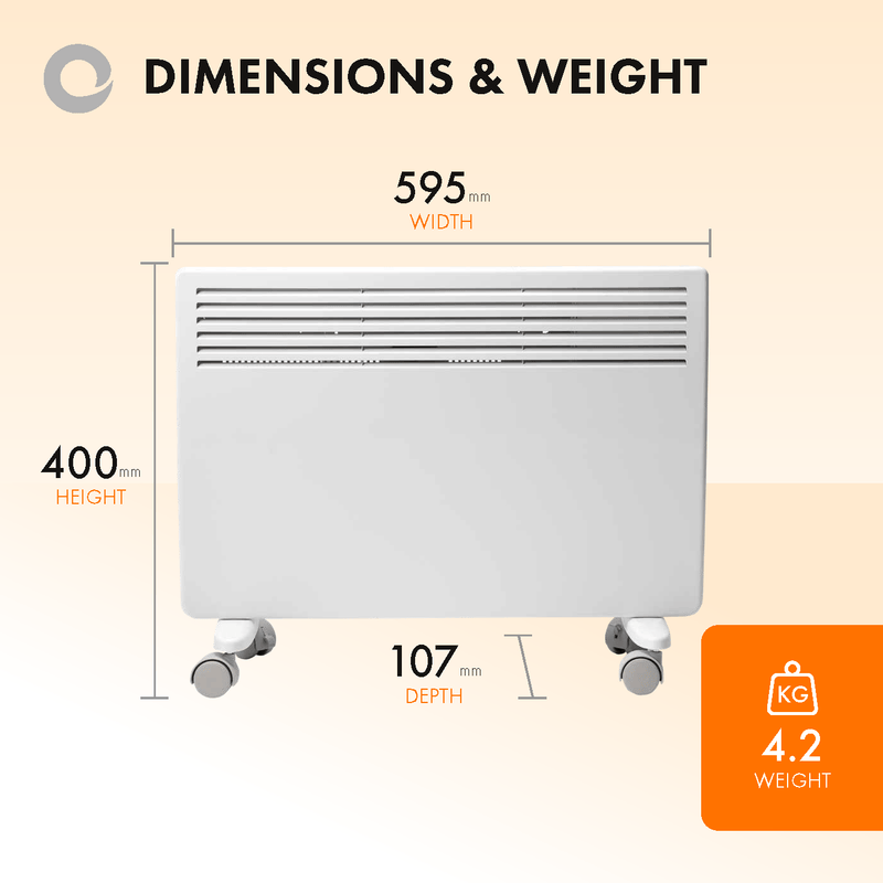 Devola Eco 1.5kW Panel Heater With 24hr/7 Day Timer - DVNDM15 - Return Unit, Image 3 of 7