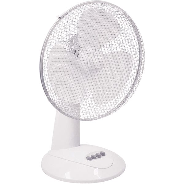 Prem-I-Air 40W 3 Speed 12-inch Plastic Desk Fan - White - EH1522 - Return Unit, Image 1 of 3