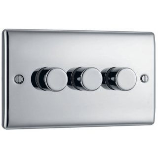 BG Nexus Metal 2-Way Triple Trailing Edge Dimmer Push On/Off -