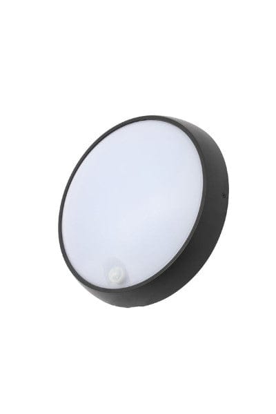 Forum Cano 15W LED Round Bulkhead with PIR IP54 - Black - CZ-34023-BLK, Image 1 of 1