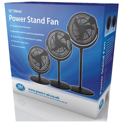 Prem-I-Air 45W 3 Speed 12-inch Pedestal Fan With Remote - Black - EH1860 - Return Unit, Image 3 of 4
