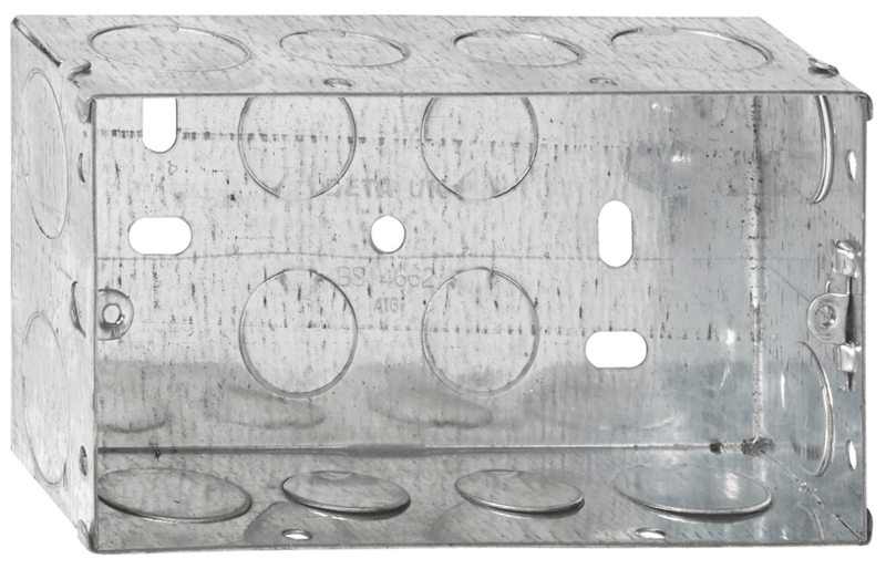 Deta 2 Gang 47mm Metal Back Box - DB168, Image 1 of 1