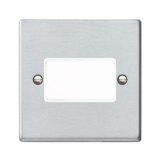 Hamilton Hartland 10A 1 Gang Triple Pole Fan Isolator Switch - Satin Chrome with White Insert  - 76TPWH-W