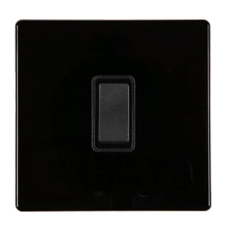 Hamilton Hartland CFX 10AX 1 Gang 2 Way Light Switch - Jet Black with Black Insert  - 7BCR21BL-B