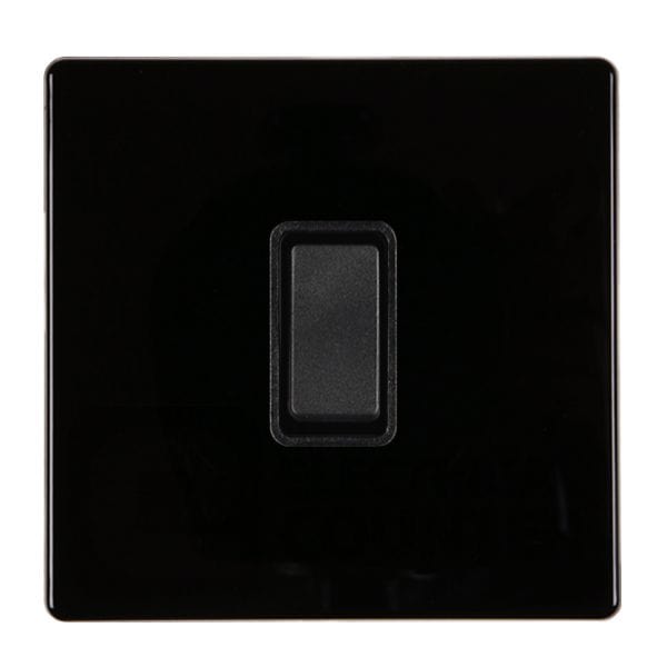 Hamilton Hartland CFX 10AX 1 Gang 2 Way Light Switch - Jet Black with Black Insert  - 7BCR21BL-B, Image 1 of 1