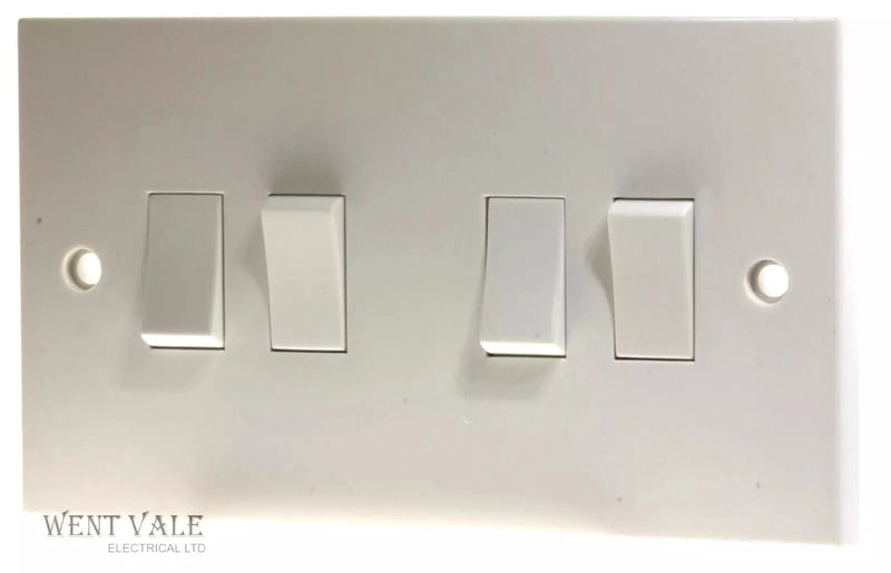 BG 900 Series 10A 10AX 4 Gang 2 Way Light Switch - White  - 944W, Image 1 of 1