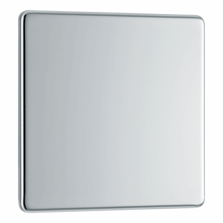 BG Screwless Flatplate Polished Chrome Single Blank Plate - FPC94