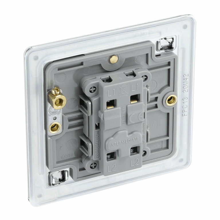 BG Screwless Flatplate Polished Chrome Intermediate Switch, 10Ax - FPC13, Image 3 of 3