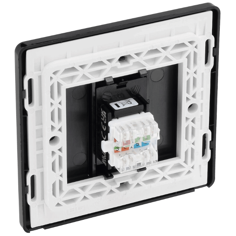 BG Evolve Matt Blue Single RJ45 Cat 6 Data Outlet Ethernet Socket - PCDDBRJ451B, Image 3 of 3