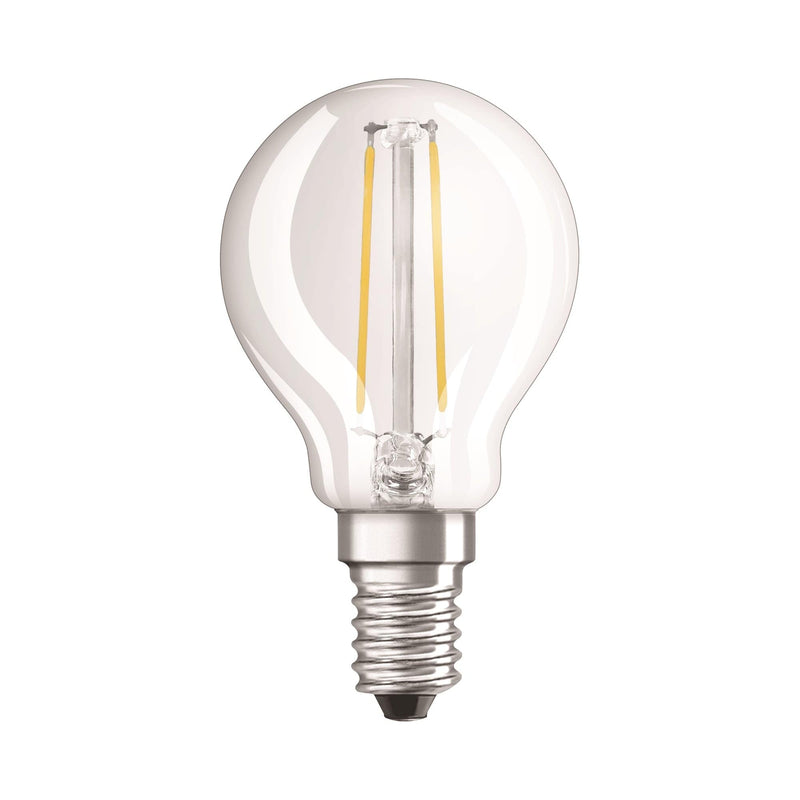 Osram 1.6W Parathom Clear LED Globe Bulb E14/SES Very Warm White - 815094-434349, Image 1 of 2