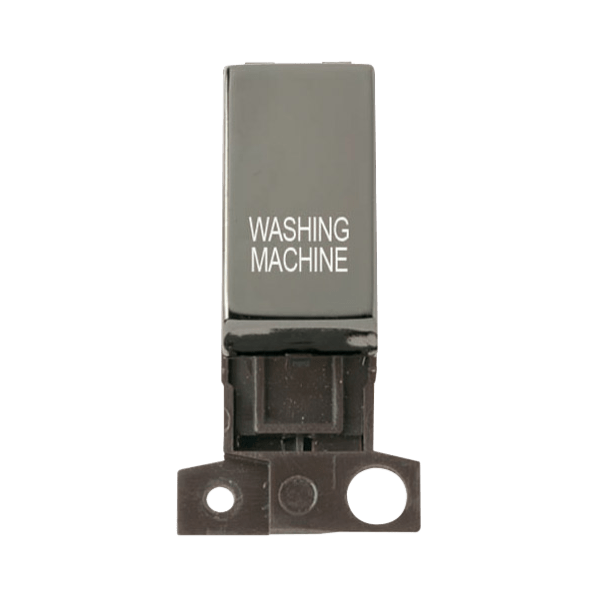 Click Scolmore MiniGrid 13A Double-Pole Ingot Washing Machine Switch Black Nickel - MD018BN-WM, Image 1 of 1
