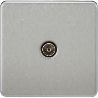 Knightsbridge Screwless 1G TV Outlet (Non-Isolated) - Brushed Chrome - SF0100BC