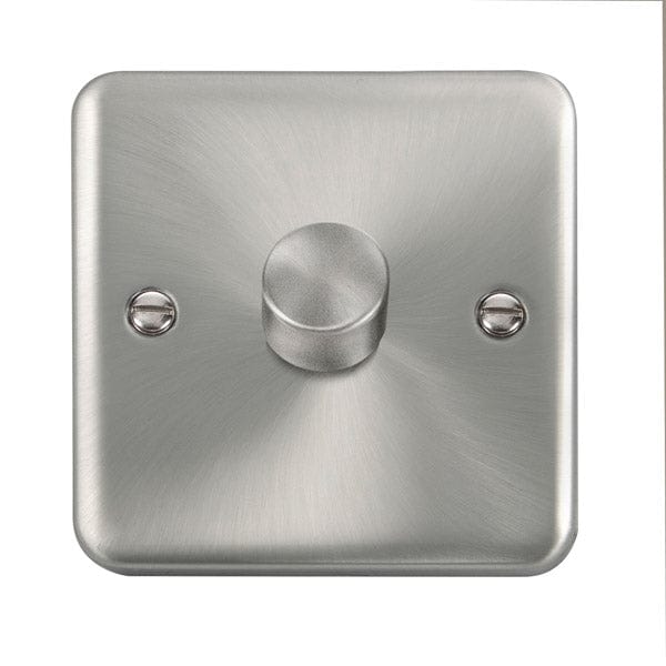 Click Scolmore Deco Plus Satin Chrome 1 Gang 2 Way Dimmer Switch  - DPSC140, Image 1 of 1