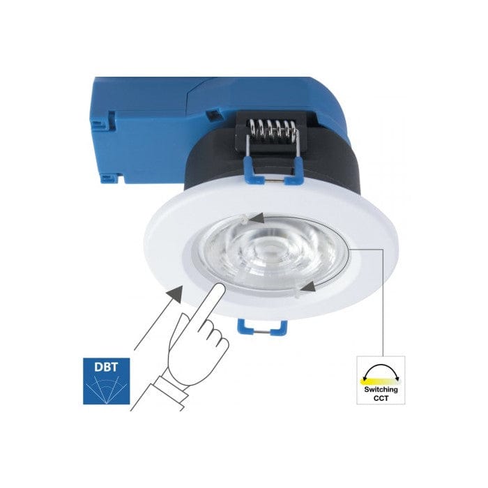 Megaman Tego 2 7.5W LED Fire Rated Dual Beam / Colour Selectable Downlight Matt White - 711183, Image 2 of 4