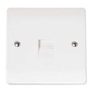 Click Scolmore Mode 45A 1 Gang Single Telephone Socket Polar White - CMA119