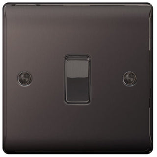 BG Nexus Metal Black Nickel Single Switch, 10Ax 2 Way - NBN12