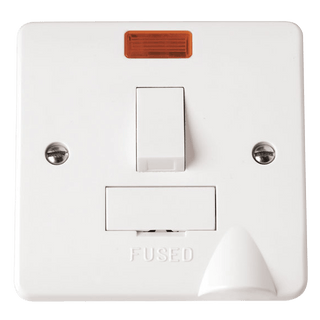 Click Scolmore Mode 13A 2 Gang Fused Spur With Neon Polar White - CMA052