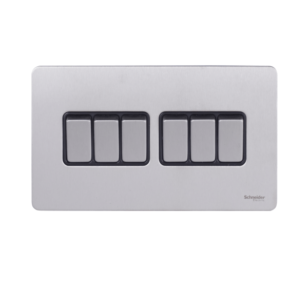 Schneider USFP 16AX 6G 2W Switched Black Insert Stainless Steel - GU1462BSS, Image 1 of 1