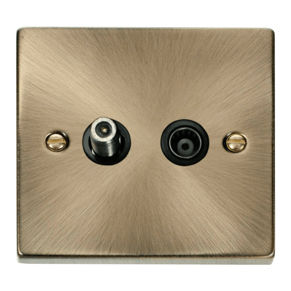 Click Scolmore Deco Non-Isolated Co-Axial and Satellite Socket - VPAB170BK, Image 1 of 1