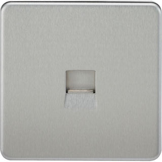 Knightsbridge Screwless Telephone Extension Socket - Brushed Chrome - SF7400BC
