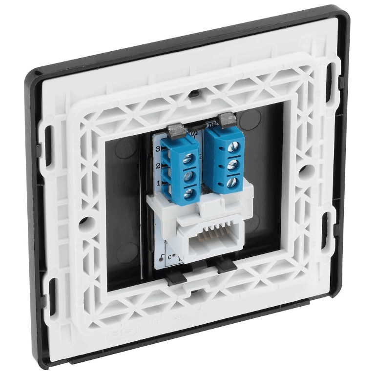 BG Evolve Black Chrome Single Secondary Telephone Socket - PCDBCBTS1B, Image 3 of 3